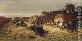 Eastman Johnson Famous Paintings - Corn Husking at Nantucket